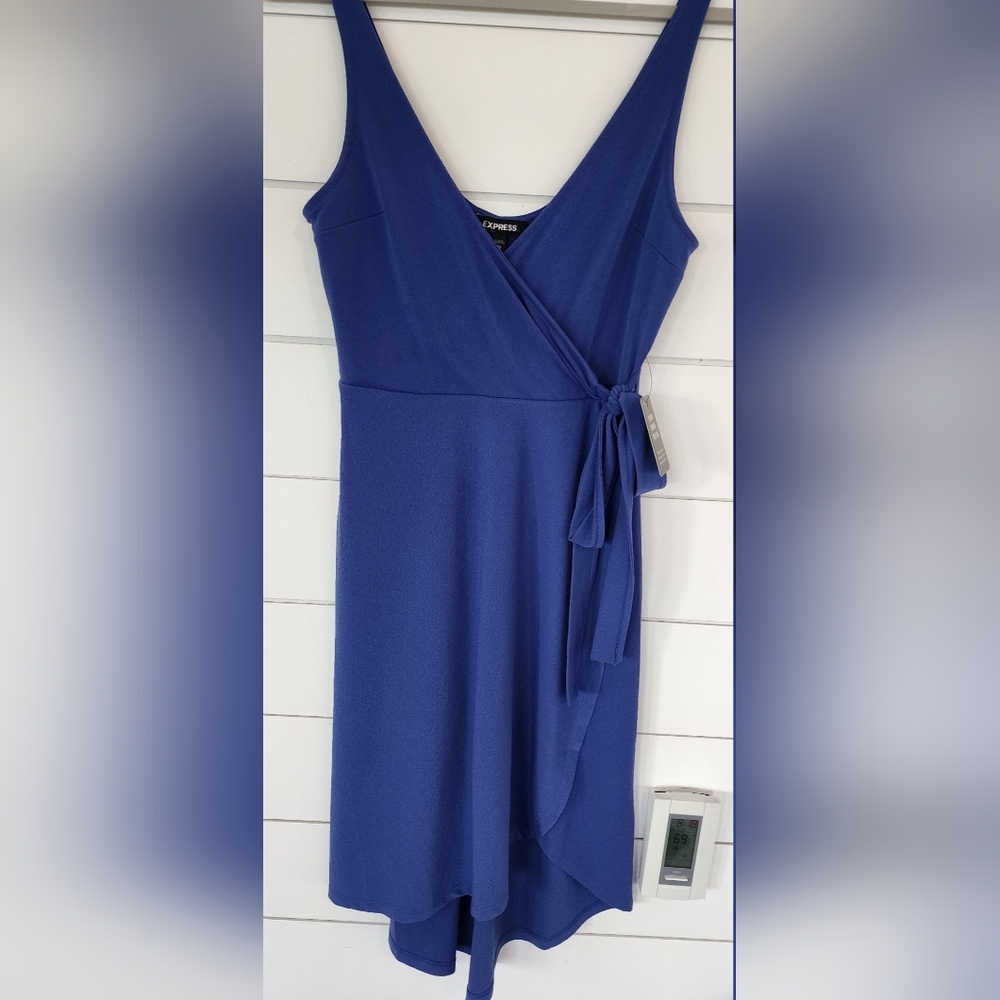 Express Blue Wrap Dress